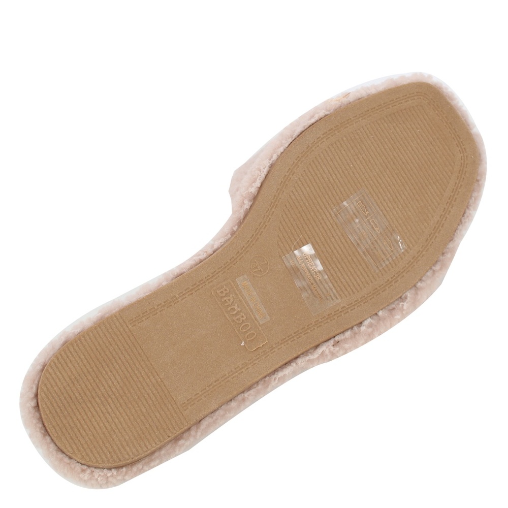 Size 8.5 Blush Faux Sherpa Slide Sandals - Picture 6 of 7